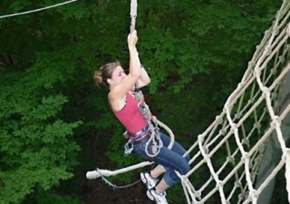  On the park's zip line